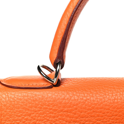 Hermes Taurillon Clemence Kelly Retourne 32 Orange 9 of 9
