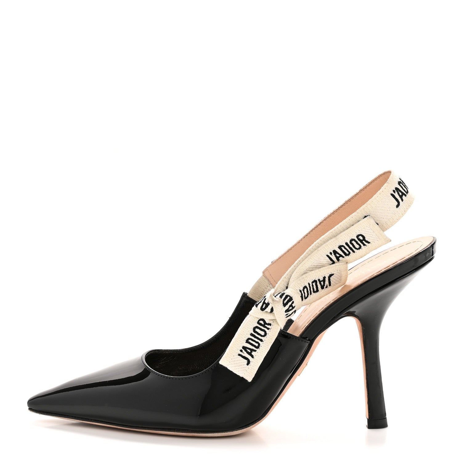 Christian Dior Patent Ribbon J'Adior Slingback 100mm Pumps 38 Black 1 of 11