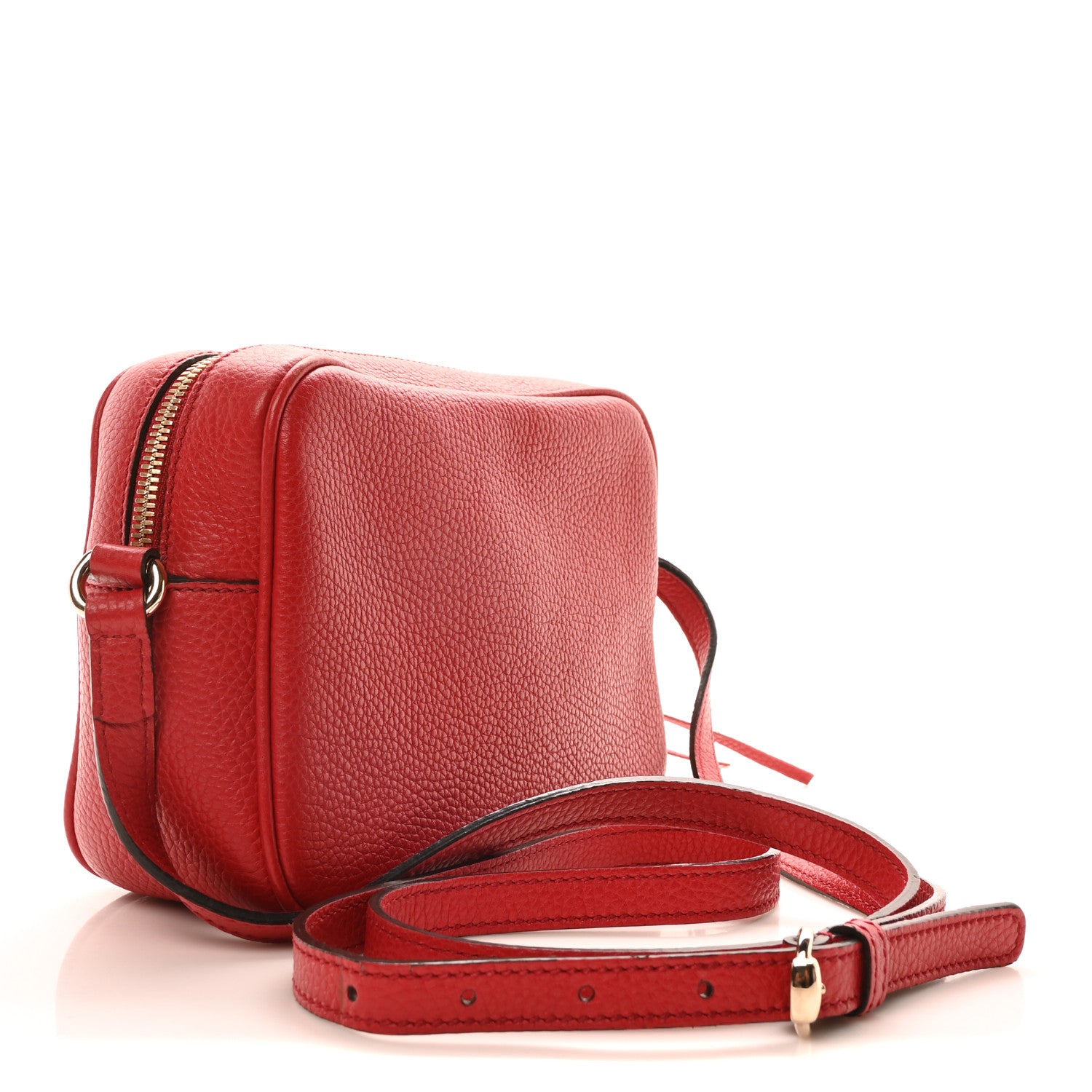 Gucci Pebbled Calfskin Small Soho Disco Bag Vibrant Red 3 of 10