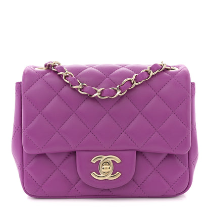 Chanel Lambskin Quilted Mini Square Flap Purple 1 of 10