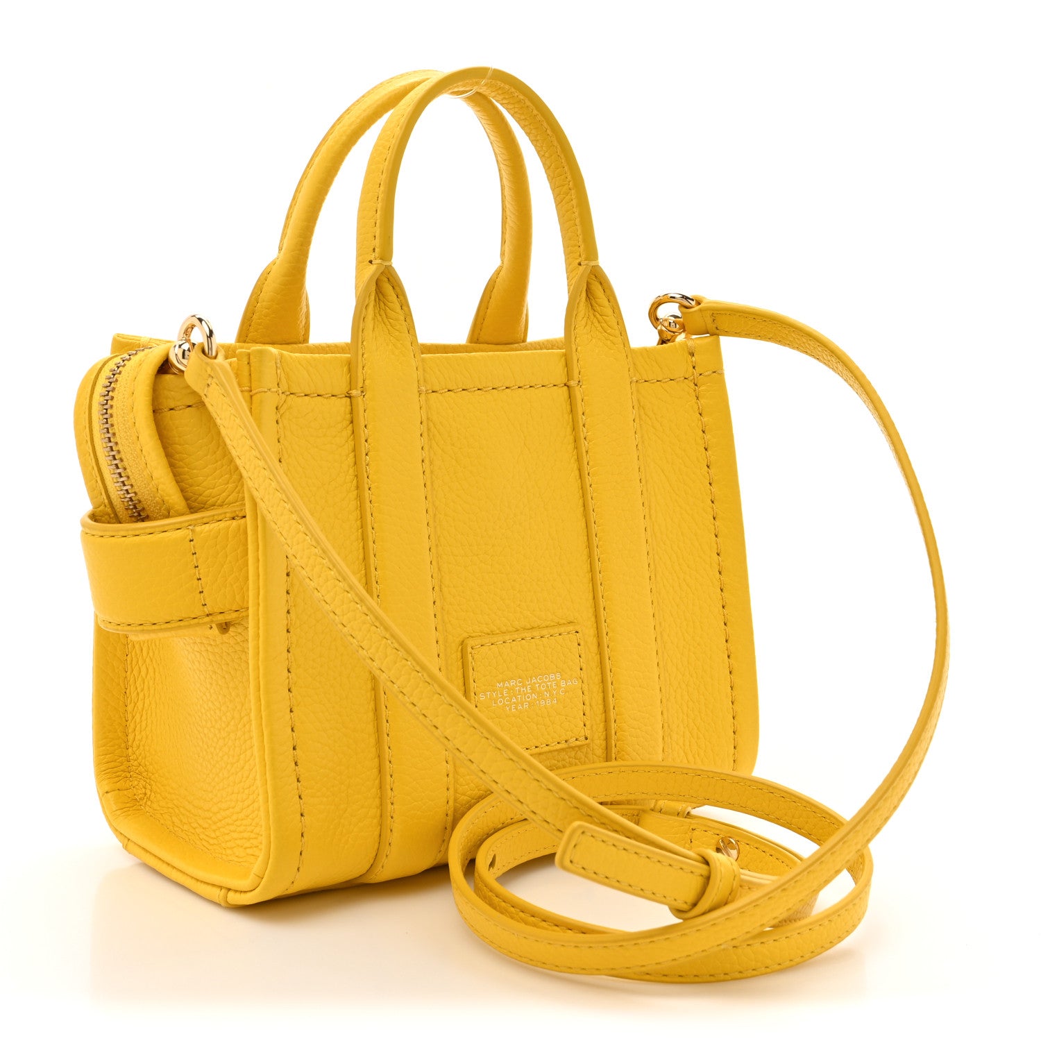 Marc Jacobs Grained Calfskin Mini The Tote Bag Yellow 3 of 11