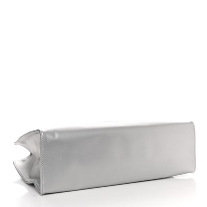 Telfar Metallic Vegan Leather Medium Shopping Bag Silver 4 of 10