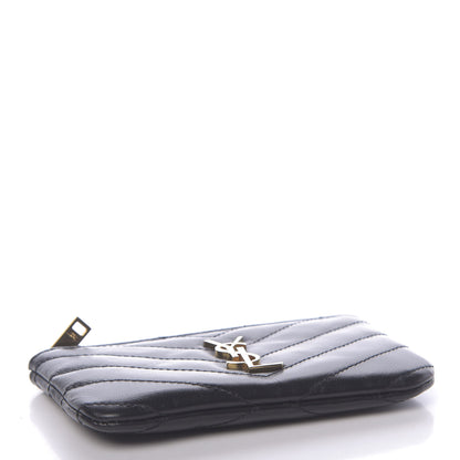 Saint Laurent Calfskin Matelasse Monogram Key Pouch Black 4 of 8