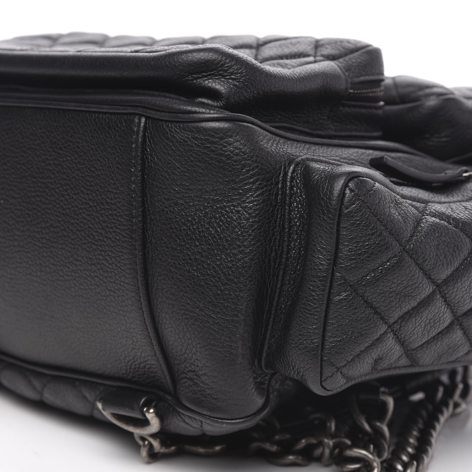 Chanel Grained Calfskin Quilted Large Casual Rock Backpack Black 8 of 8