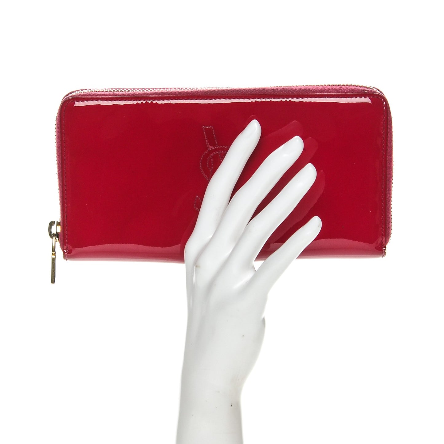Patent Belle De Jour Zip Around Wallet Fuchsia