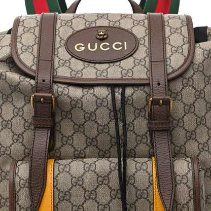Gucci Soft GG Supreme Monogram Neo Vintage Double Buckle Backpack Beige New Acero Crop 8 of 10