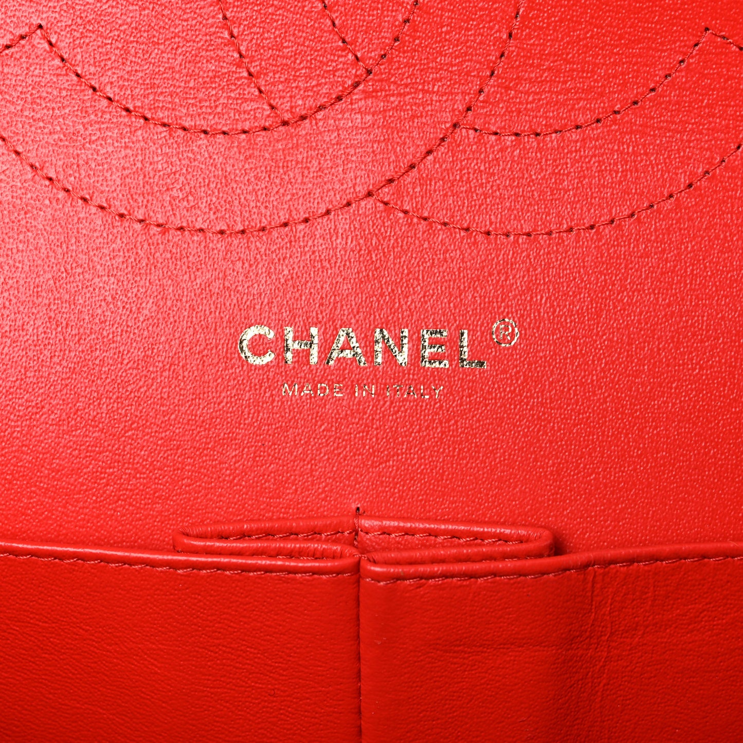 Caviar Quilted Jumbo Double Flap Red