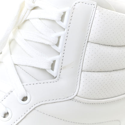 Gucci Calfskin Interlocking G Perforated Mens Ace High Top Sneakers 10 White Great White Grey Sky 12 of 15