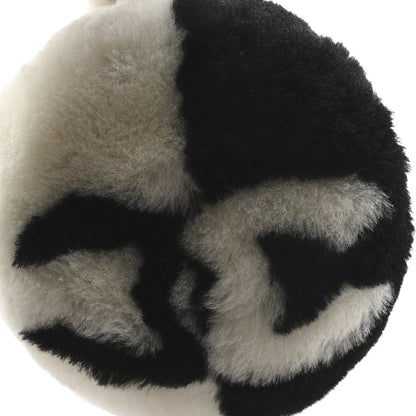 Chanel Shearling CC Ear Muffs Black White 4 of 6