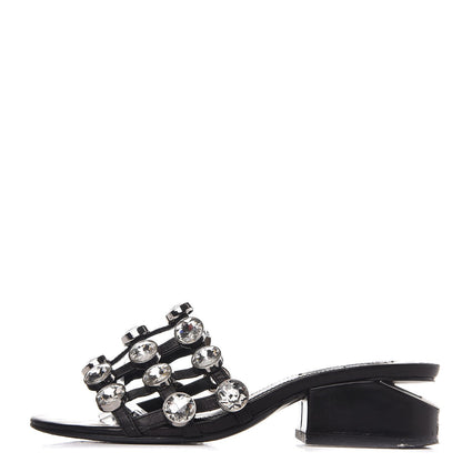 Alexander Wang Calfskin Crystal Embellished Amelia Cut Out Sandals 35 Black 1 of 11