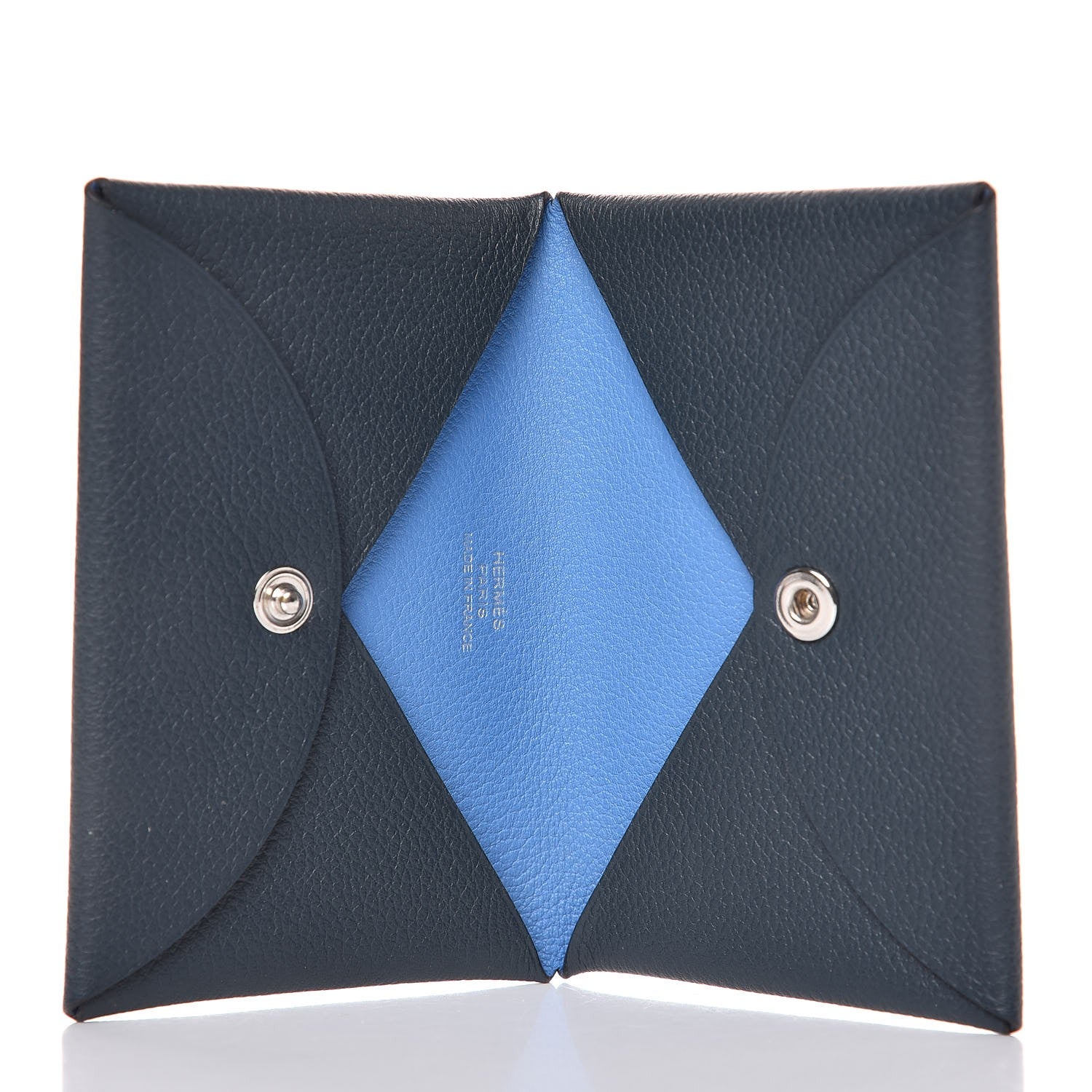 Hermes Evercolor Calvi Card Case Bleu Ocean Bleu Paradis 5 of 8