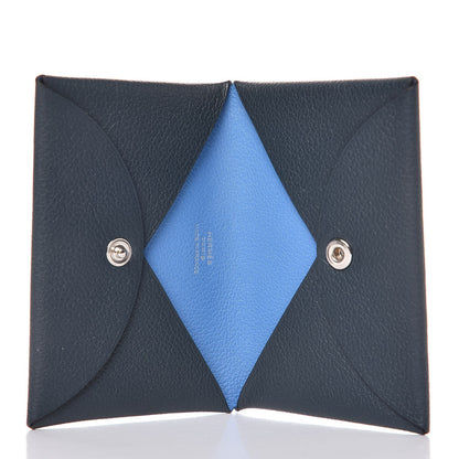 Hermes Evercolor Calvi Card Case Bleu Ocean Bleu Paradis 5 of 8
