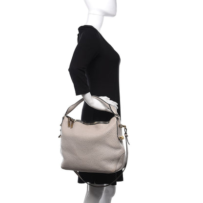 Burberry Signature Grain Calfskin Medium Hobo Pale Grey 2 of 13