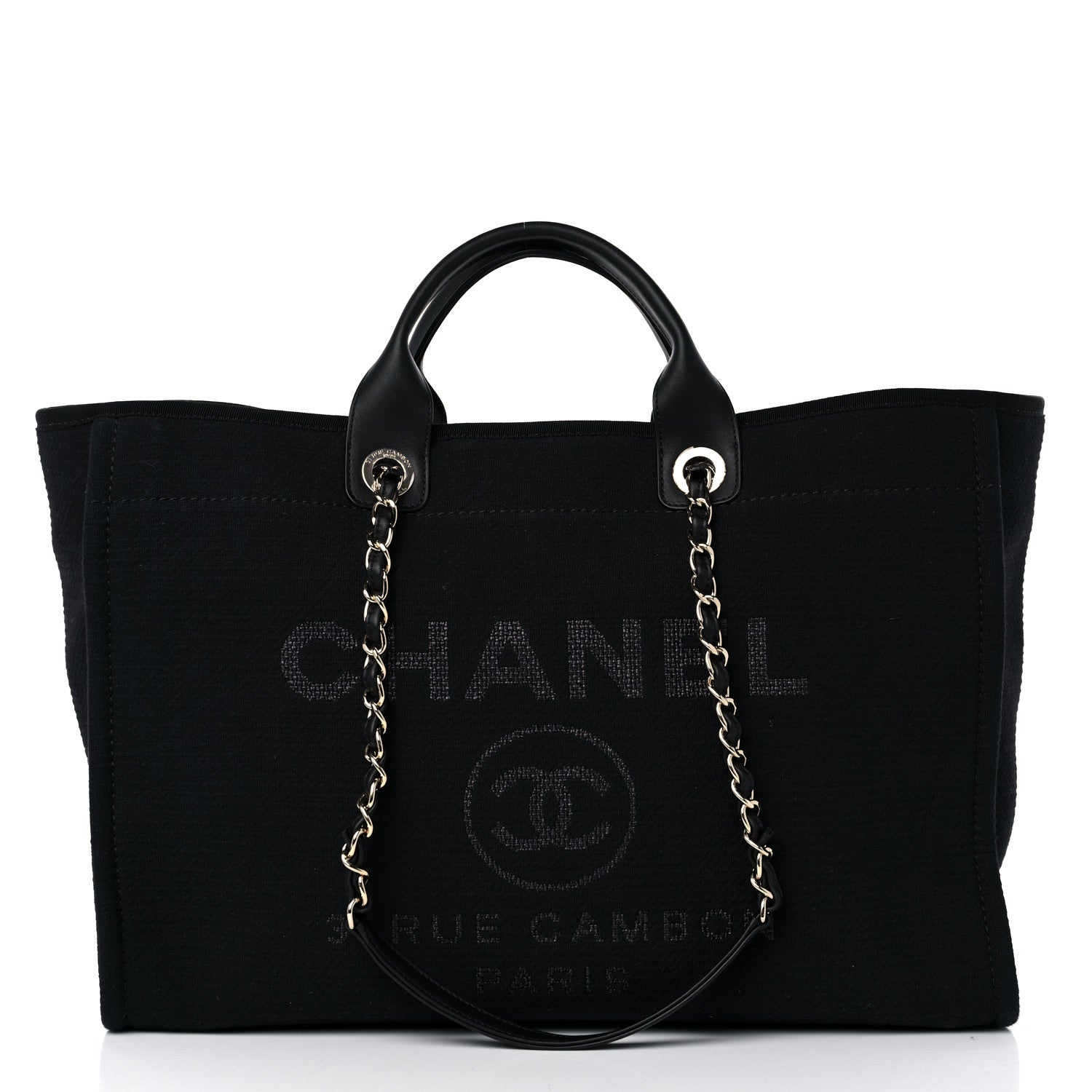 Chanel Mixed Fibers Large Deauville Tote Black 3 of 10