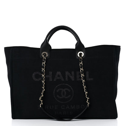 Chanel Mixed Fibers Large Deauville Tote Black 3 of 10