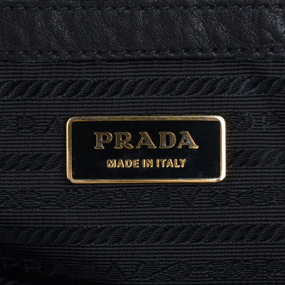 Prada Vitello Daino Pushlock Shoulder Bag Black 6 of 10
