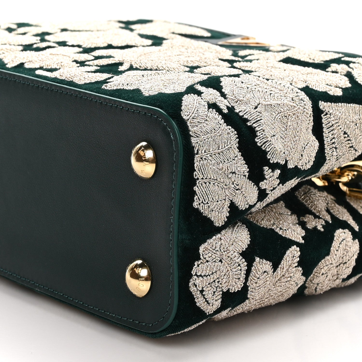 Louis Vuitton Velvet Embroidery Capucines BB Green 10 of 11