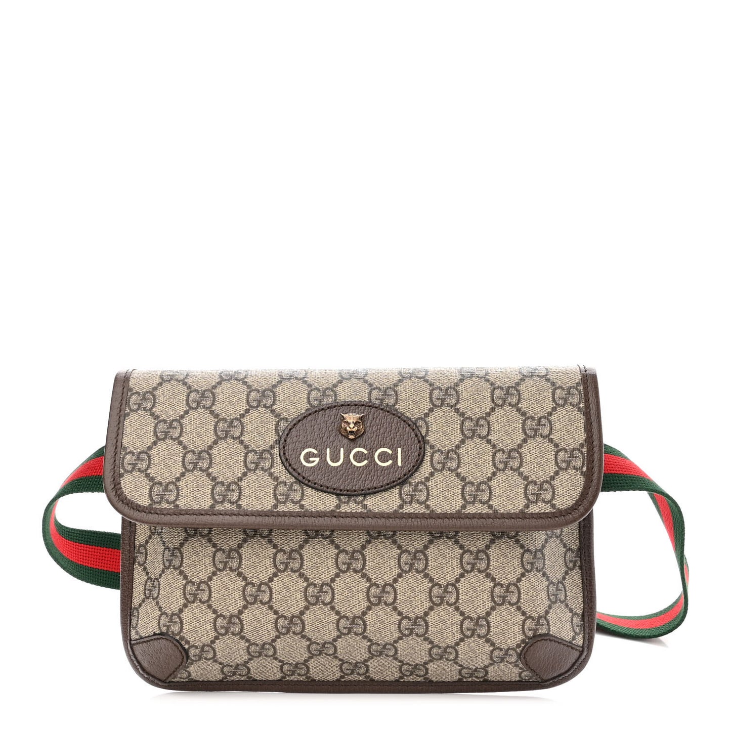 GG Supreme Monogram Neo Vintage Web Belt Bag Brown