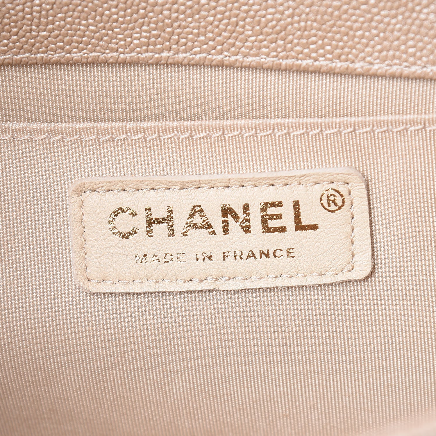 Chanel Metallic Caviar Chevron Quilted Medium Boy Flap Light Beige 8 of 11