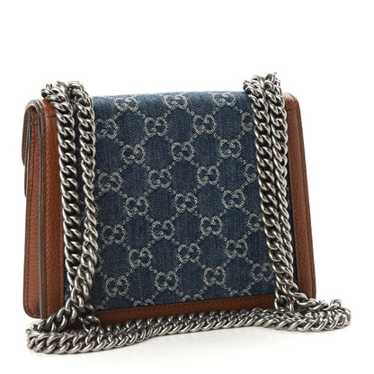 Gucci New Denim GG Monogram Dollar Calfskin Enamel Mini Dionysus Shoulder Bag Blue Tea Cuir Epilog Electric Blue 2 of 8