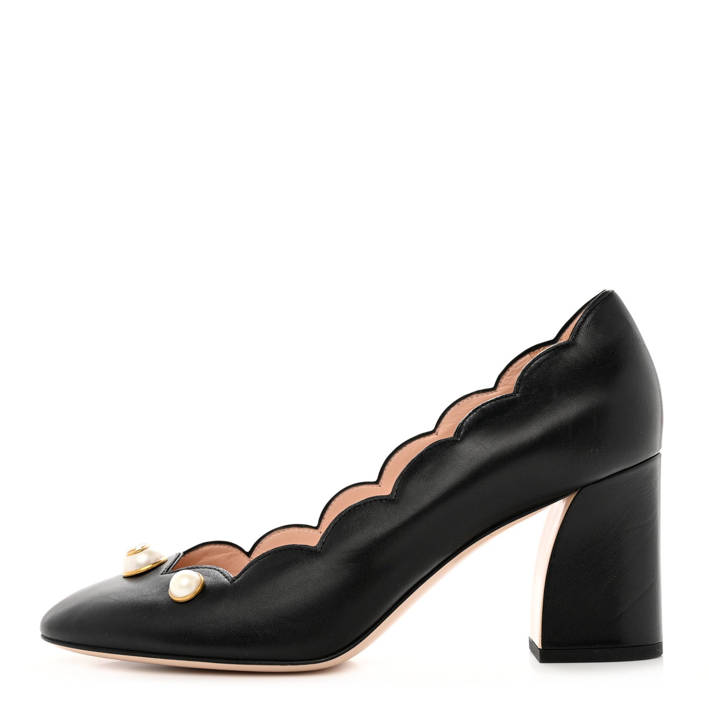 Malaga Kid Pearl Embellished Willow Loafer Pumps 40.5 Black