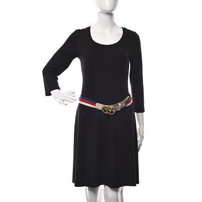 Gucci Nylon Calfskin Sylvie Web Double G 40mm Belt 85 34 Mystic White Hibiscus Red Maritime 2 of 10