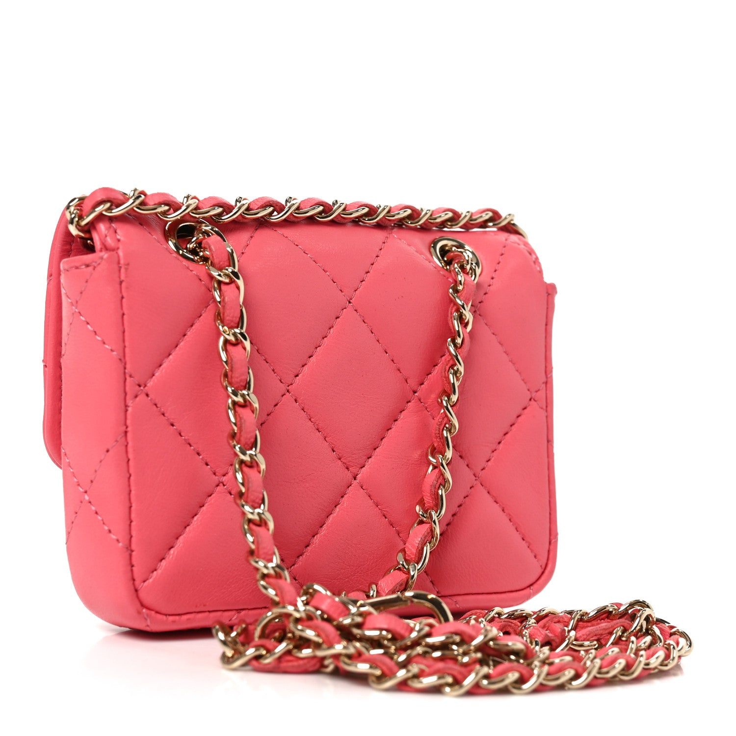 Chanel Lambskin Quilted Mini Chain Belt Bag Pink 3 of 10