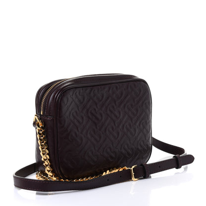 Burberry Calfskin Embossed Monogram Camera Chain Bag Dark Burgundy 2 of 4