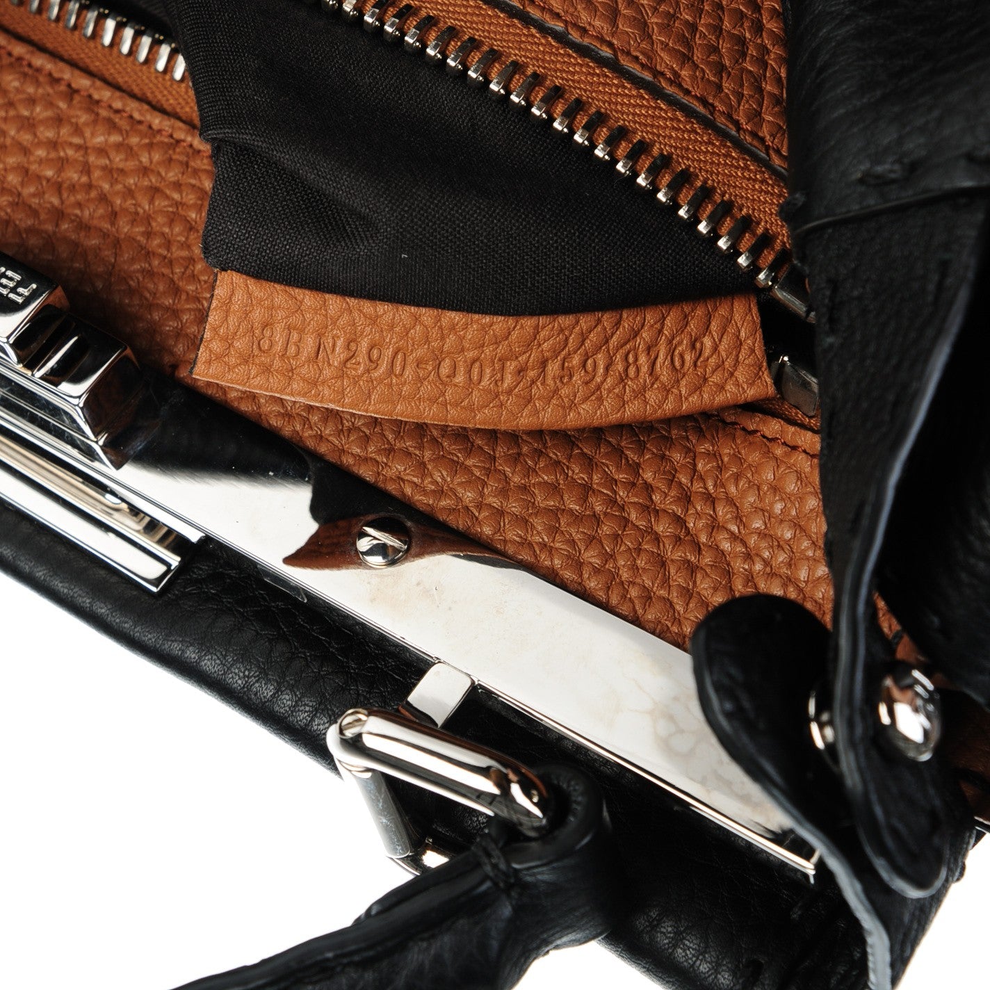 Cuoio Romano Selleria Bi-Color Medium Peekaboo Iconic Satchel Black Mou