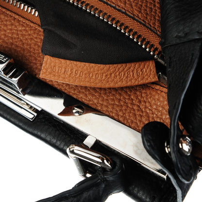 Fendi Cuoio Romano Selleria Bi-Color Medium Peekaboo Iconic Satchel Black Mou 7 of 7