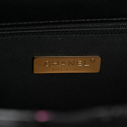 Chanel Lambskin Printed Fabric Medium Chanel 19 Flap Black Multicolor 6 of 10