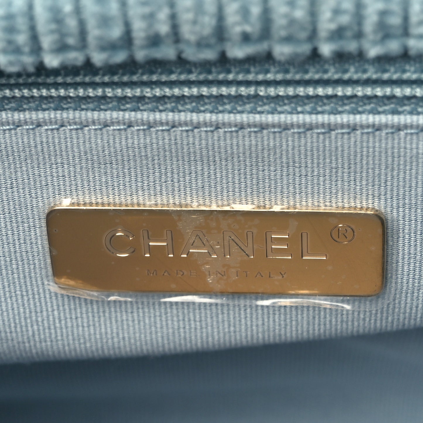 Corduroy Quilted Medium Chanel 19 Flap Light Blue