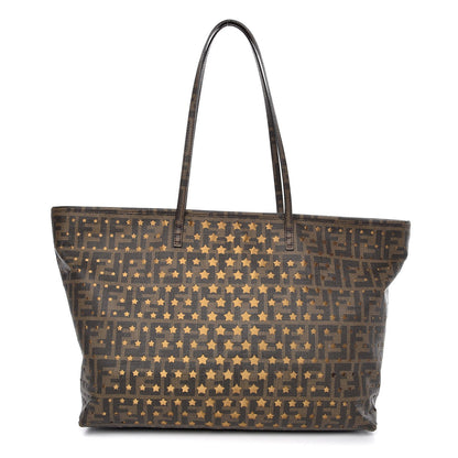 Fendi Zucca Spalmati Stars Medium Roll Tote Tobacco 1 of 7