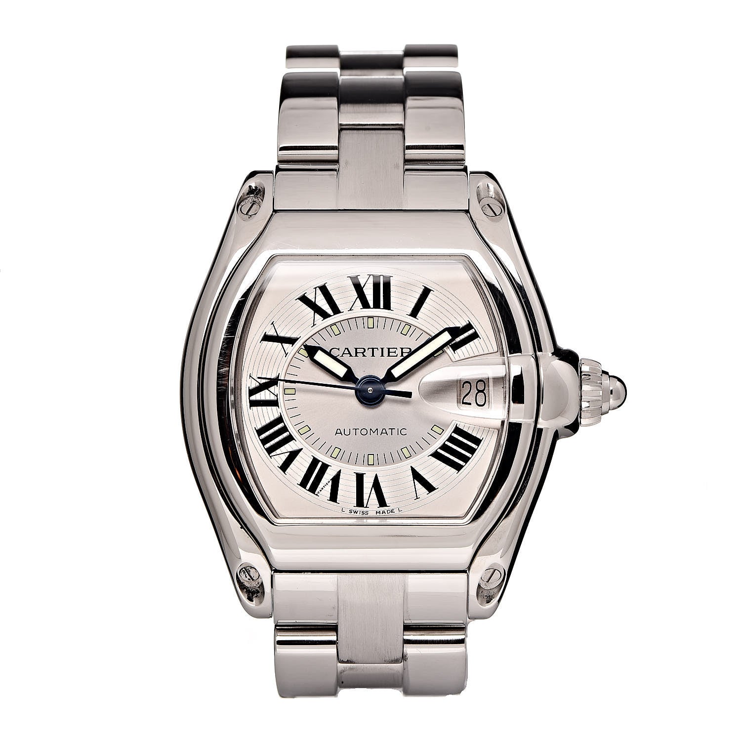 Cartier Stainless Steel 37mm Roadster Automatic Watch 1 of 12