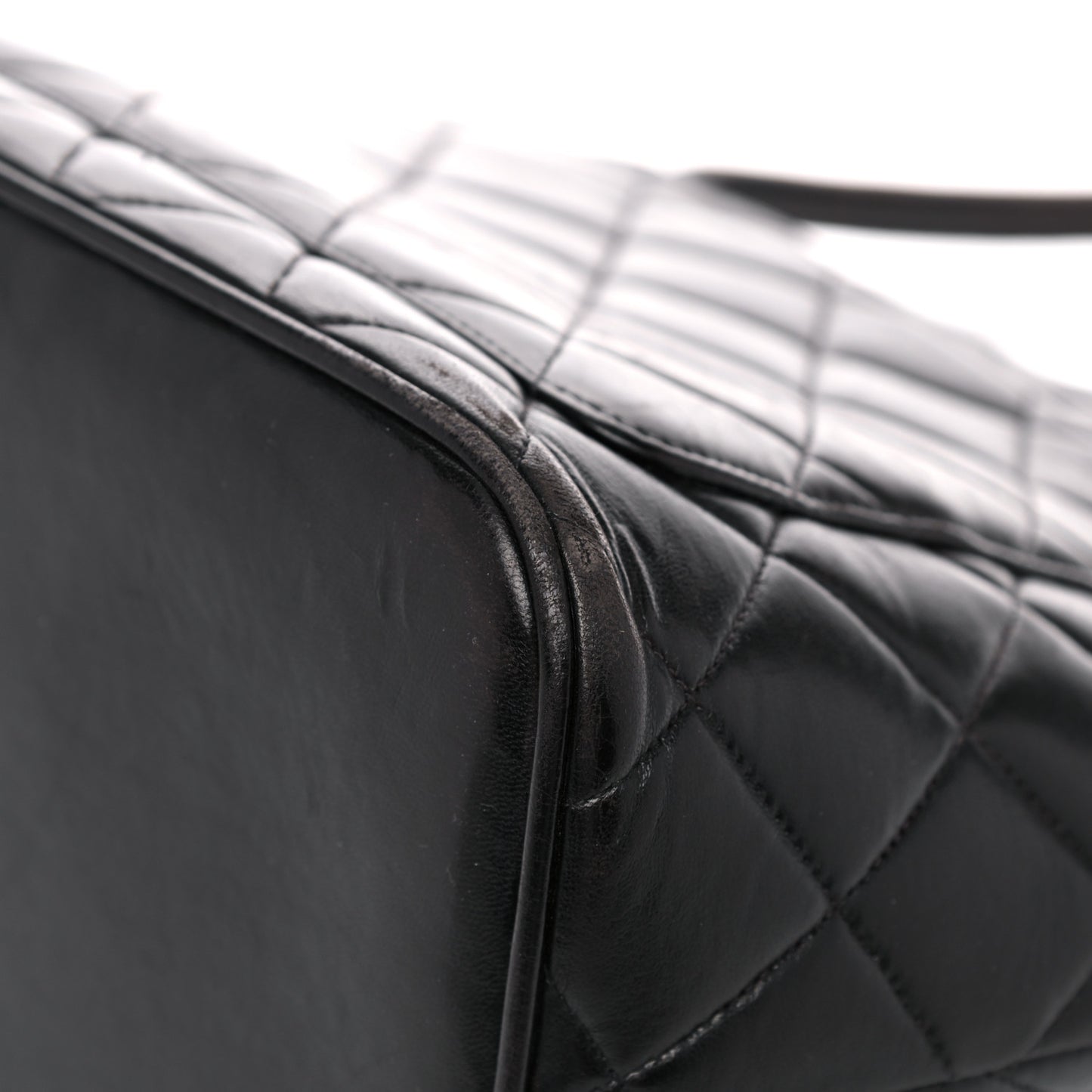 Lambskin Quilted Medallion Tote Black
