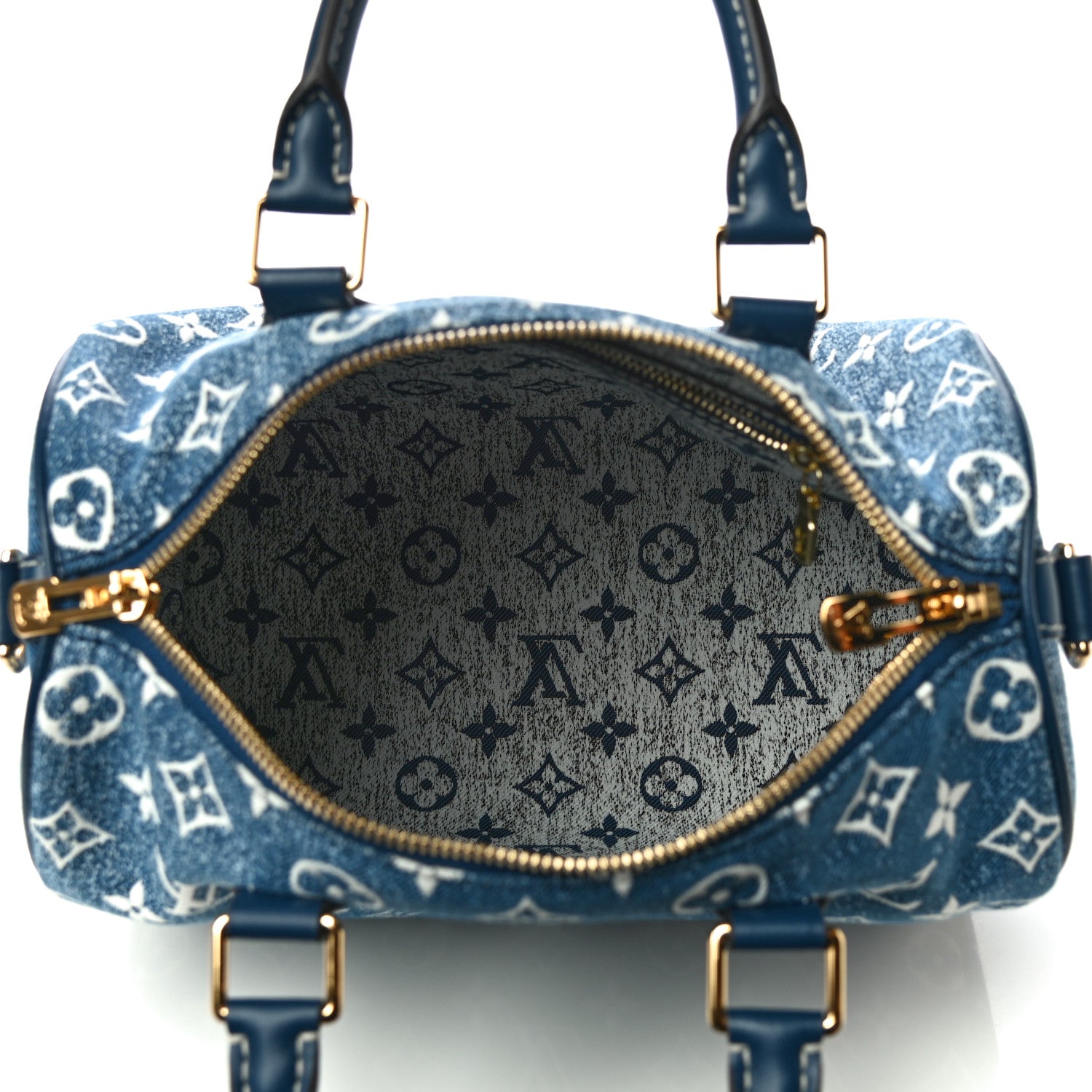 Louis Vuitton Monogram Jacquard Denim Speedy Bandouliere 25 Bleu 5 of 10