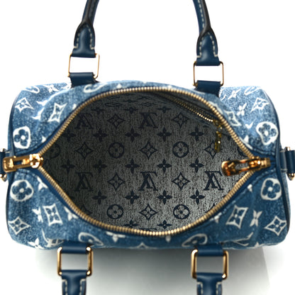 Louis Vuitton Monogram Jacquard Denim Speedy Bandouliere 25 Bleu 5 of 10
