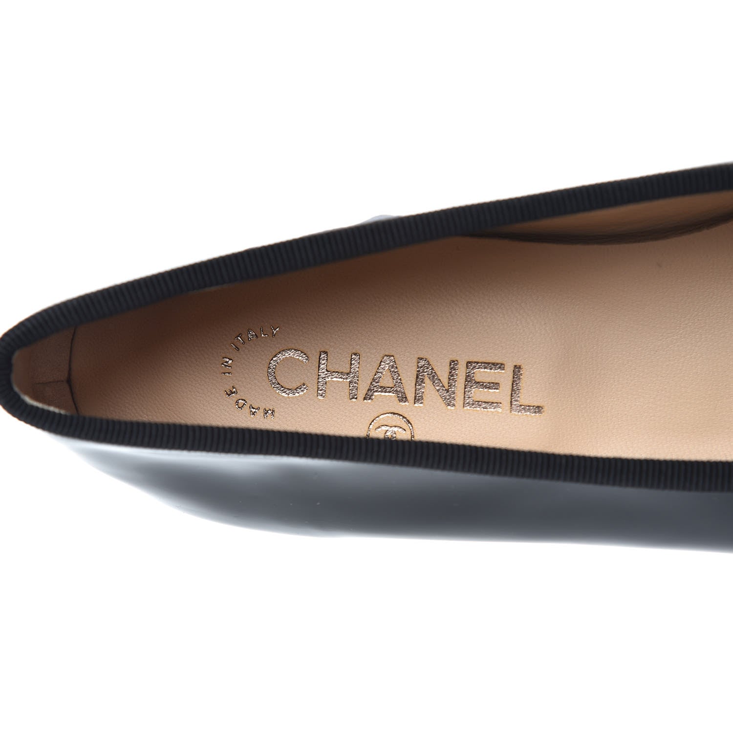 Chanel Patent CC Cap Toe Ballerina Flats 39.5 Black 6 of 8