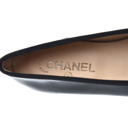 Chanel Patent CC Cap Toe Ballerina Flats 39.5 Black 6 of 8