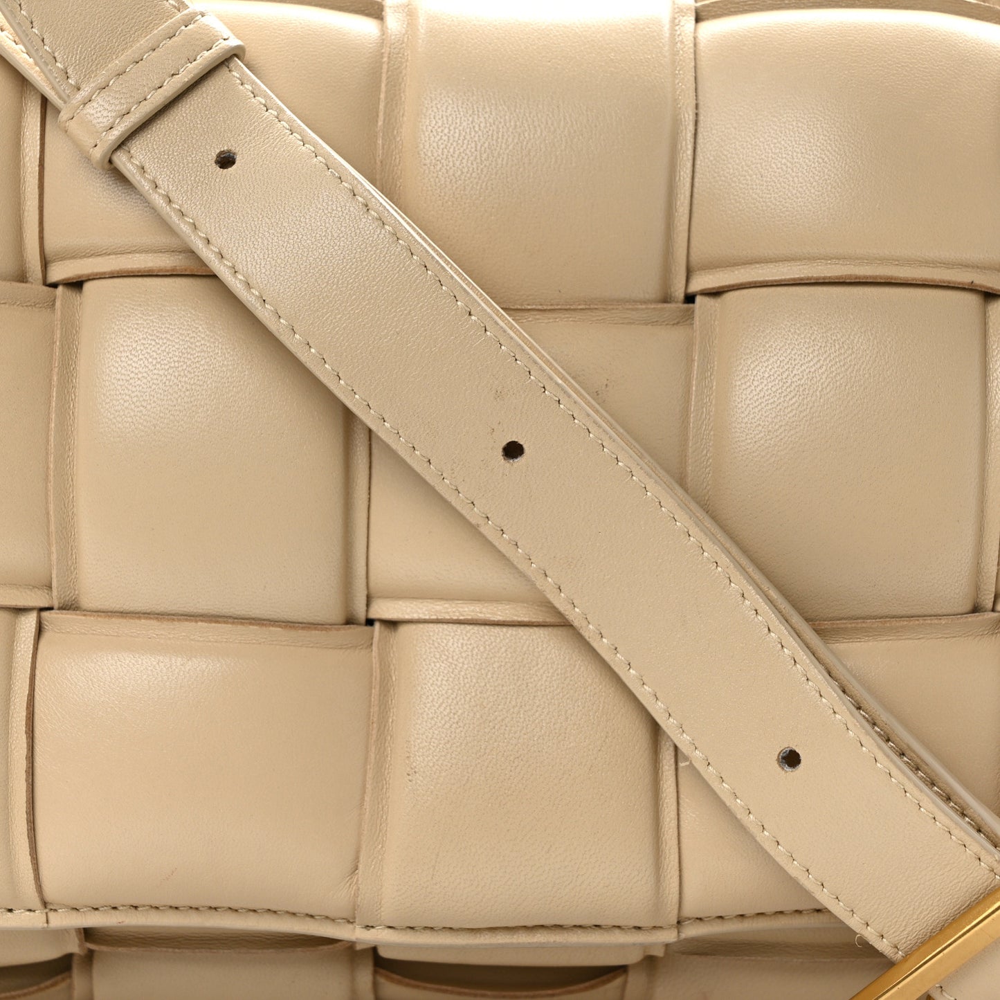 Nappa Maxi Intrecciato Padded Cassette Crossbody Bag Porridge