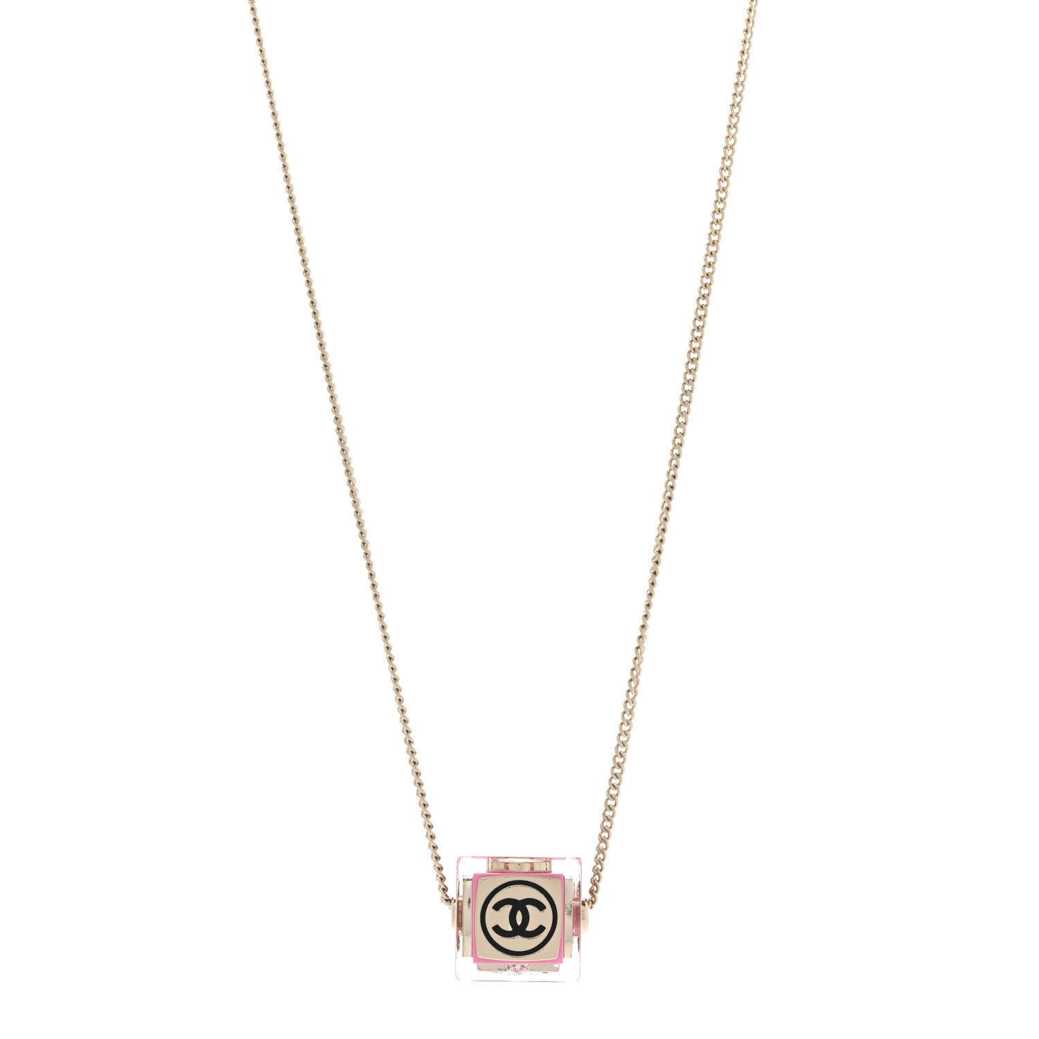 Chanel Resin CC Cube Choker Gold Pink Gold 1 of 8