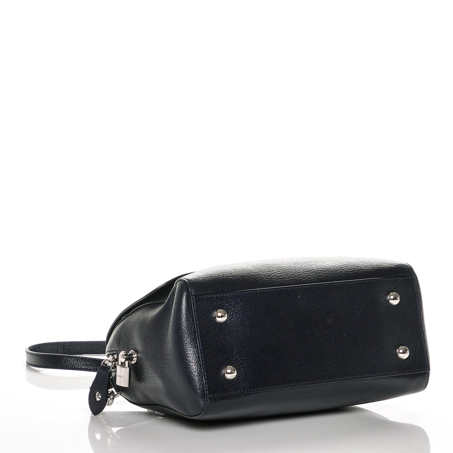 Glossy Goatskin Small Del Rey Satchel Midnight