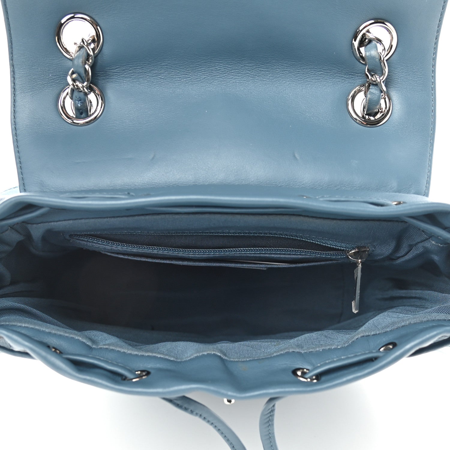 Chanel Calfskin Chevron Quilted Small Urban Spirit Backpack Light Blue 5 of 10