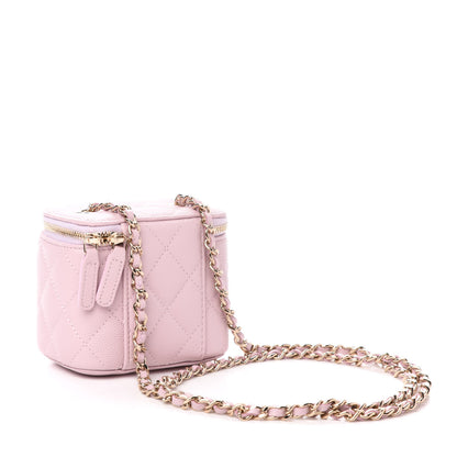 Chanel Caviar Quilted Mini Vanity Case With Chain Light Pink 3 of 11