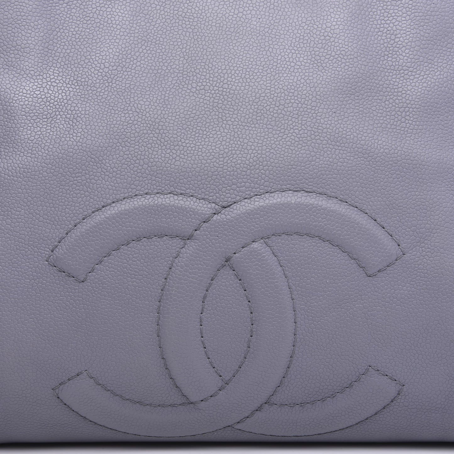 Caviar Large CC Tuck Tote Grey