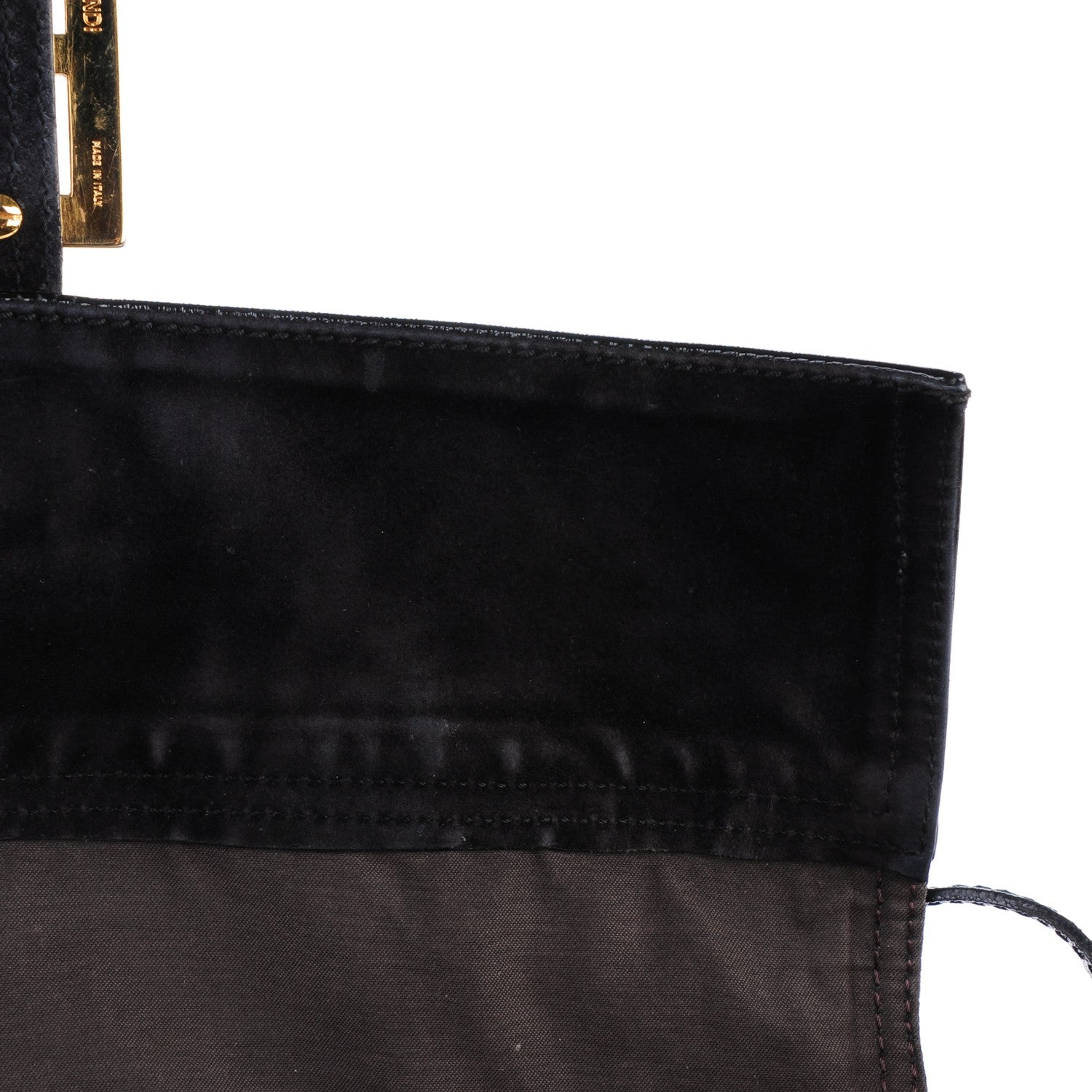 Fendi Vitello Naplak Large Convertible Baguette Black 11 of 16