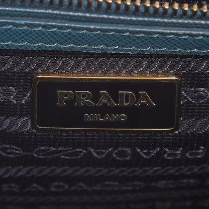 Prada Saffiano Lux Mini Galleria Double Zip Tote Ottanio 7 of 15