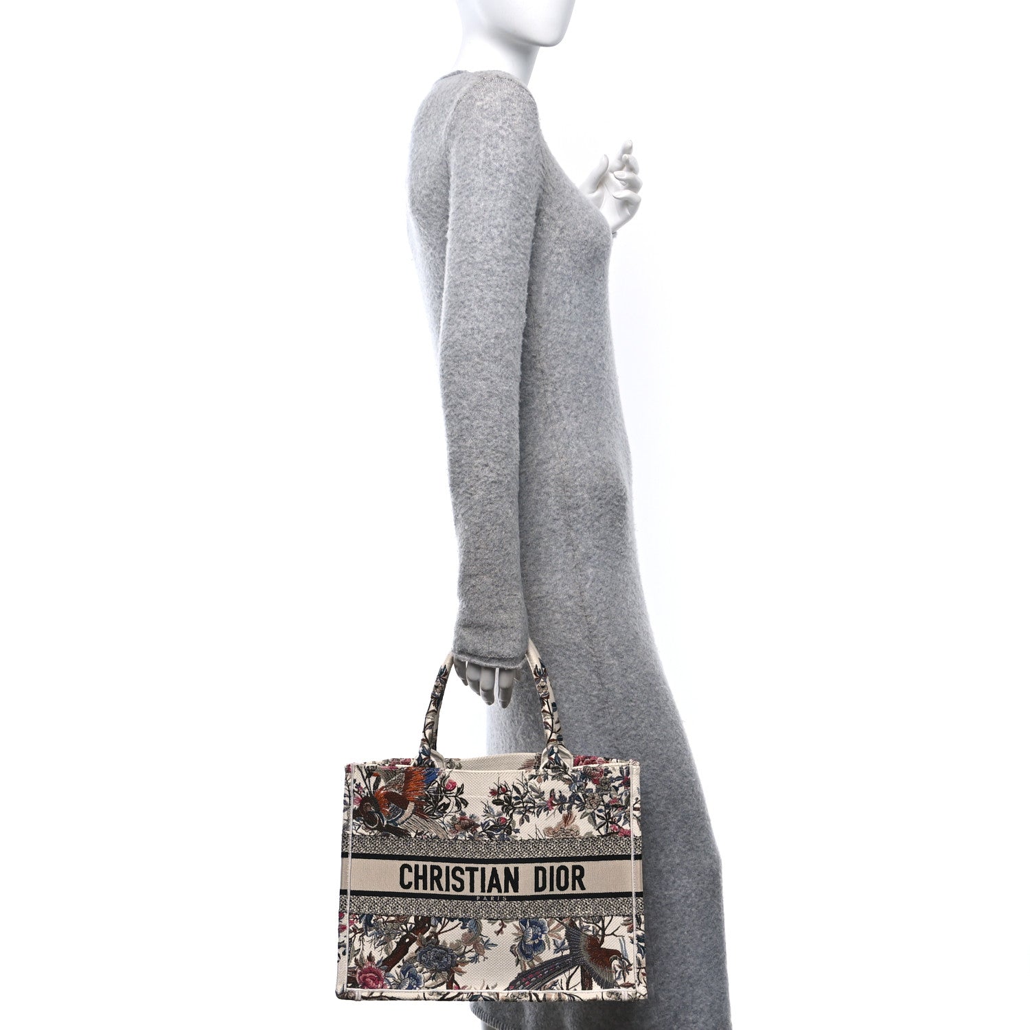 Christian Dior Canvas Embroidered Medium Jardin D'Hiver Book Tote Latte Multicolor 2 of 11