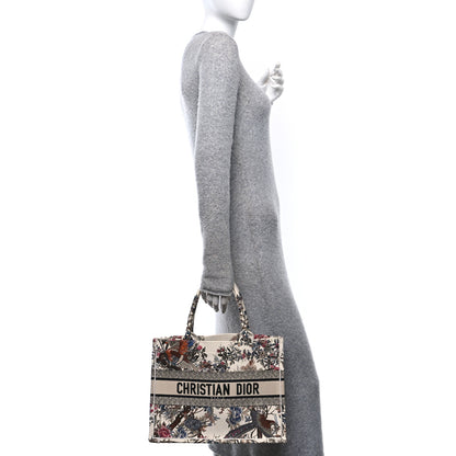 Christian Dior Canvas Embroidered Medium Jardin D'Hiver Book Tote Latte Multicolor 2 of 11
