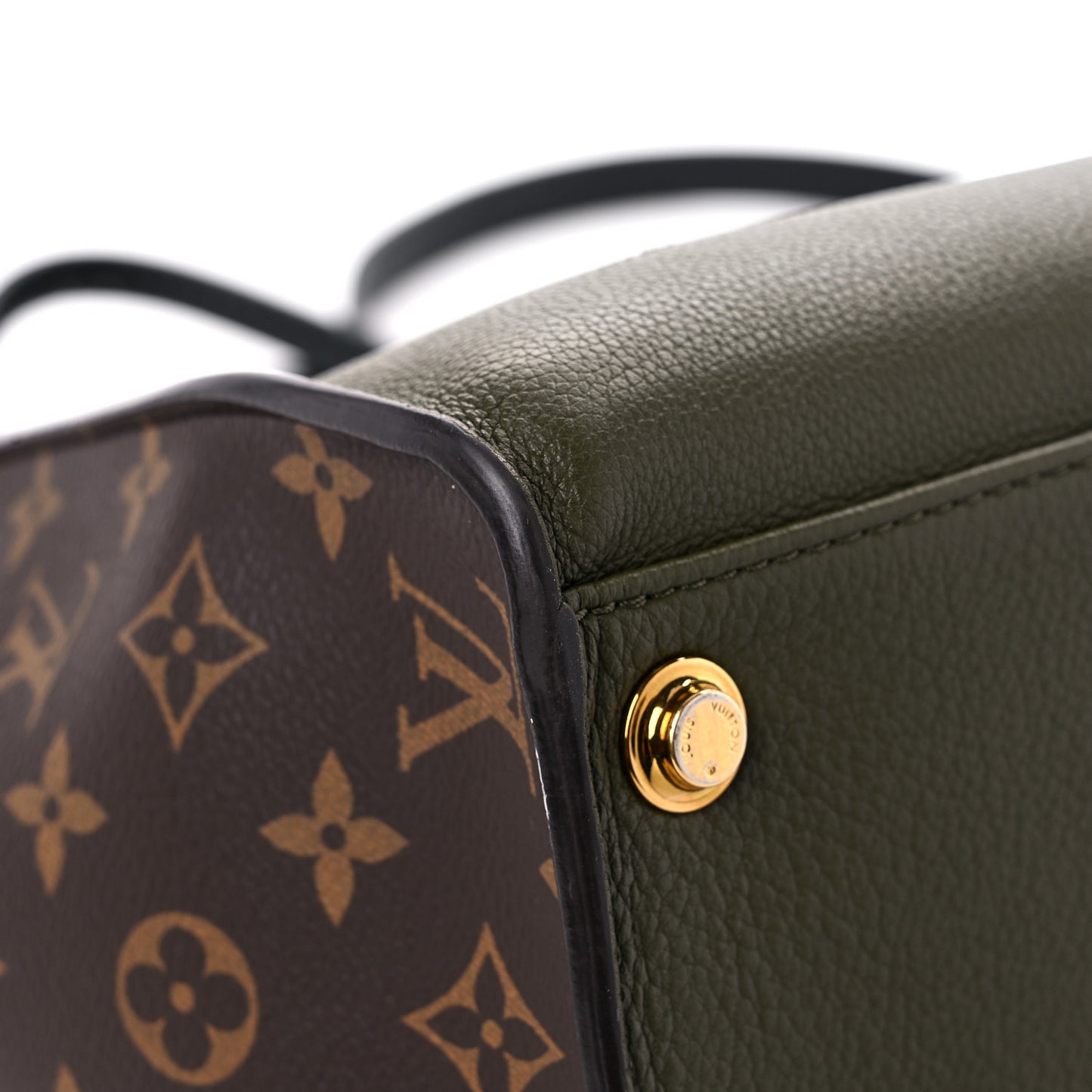 Calfskin Monogram On My Side MM Laurier Green Toffee Latte Beige